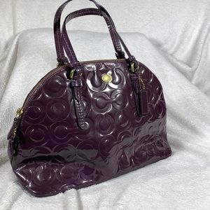 Coach purple vinyl satchel